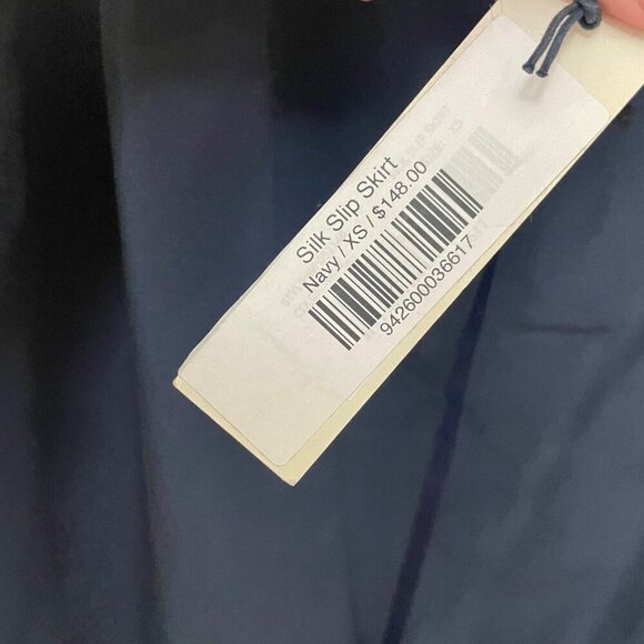 NWT Alex Mill Silk Slip Skirt Navy Blue Size XS - Picture 4 of 7
